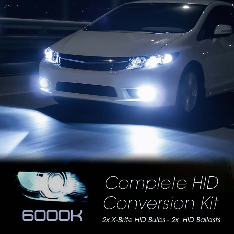 Genssi HID Conversion Kit Xenon Bulbs Ballast 9006 Bulb 6000K for Fog Lights