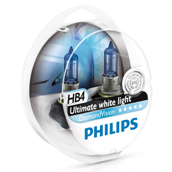 Pack of 2 H7 Halogen Headlight Bulbs Philips Diamond Vision 5000K Ultimate  White